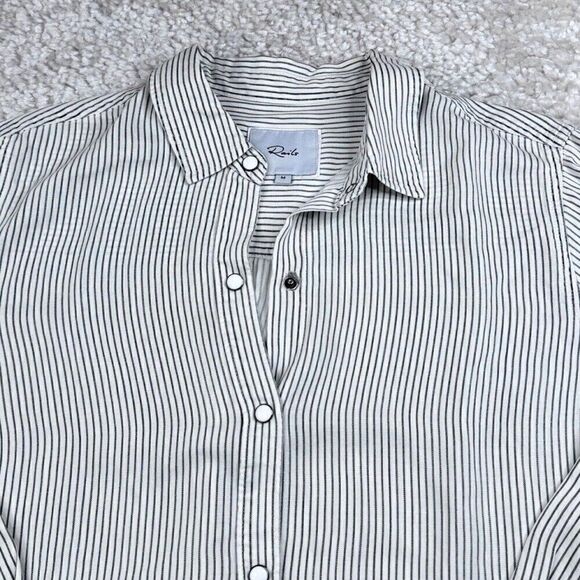 Rails Eliza Pinstripe Snap Button Front Shirt FLAW - Picture 6 of 9